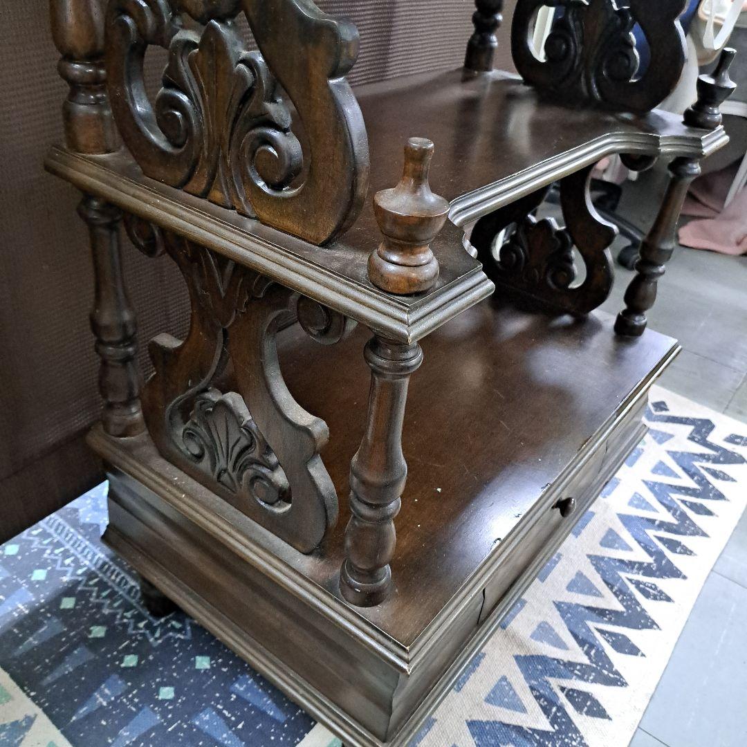 ♡木製彫刻シェルフ 引き出し付き♡