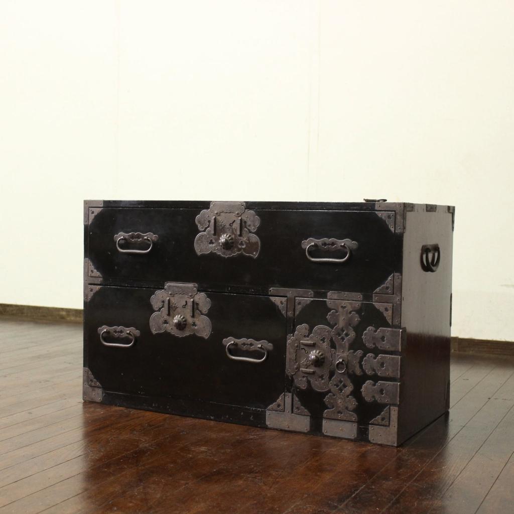 兜金具！庄内箪笥 古家具/古民家/時代箪笥/チェスト/和家具/古道具/古民具