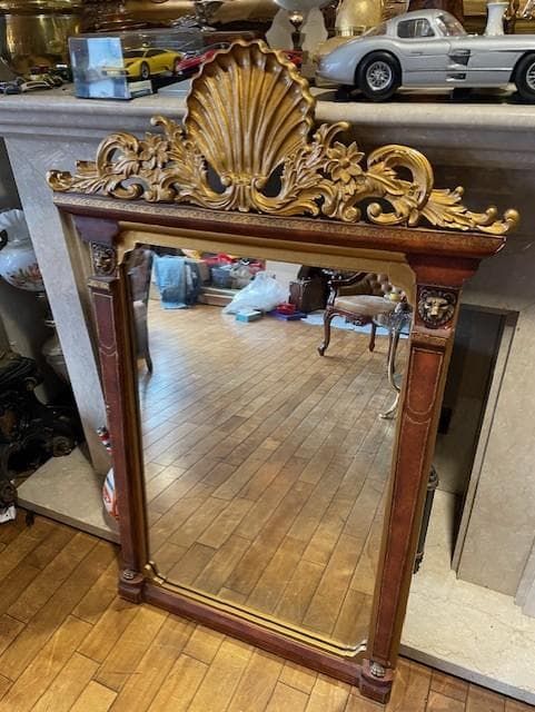 バロック様式 木製ミラー 大きめ