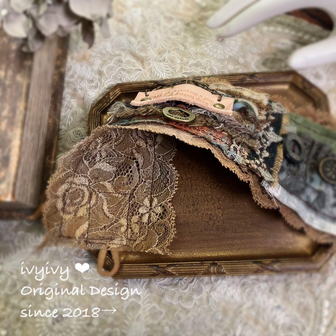 ミィ様1/25✳️vintage調 Collage Cuff bracelet 鍵