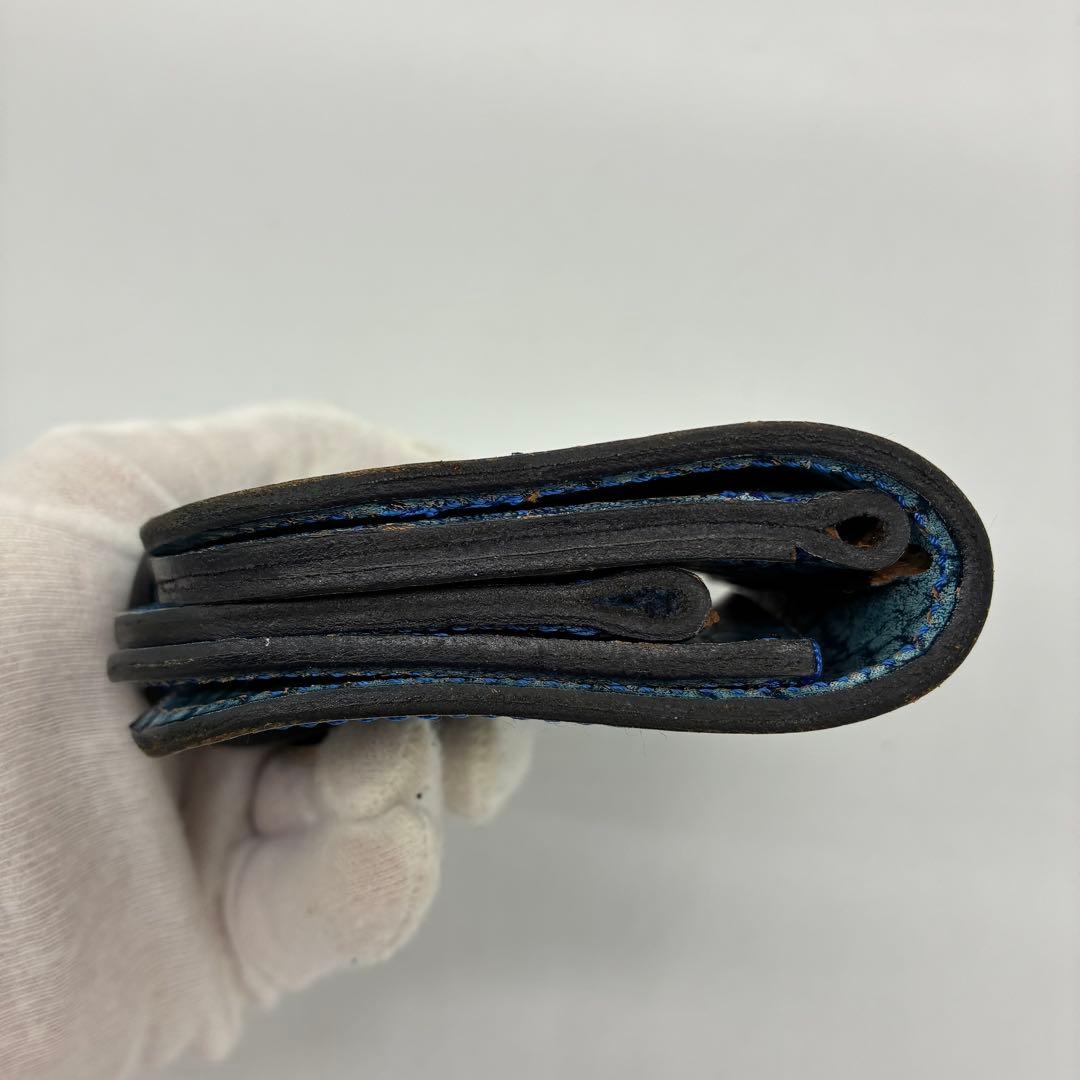 極美品】EVISU エビス　二つ折り財布　ウォレット　ブルー