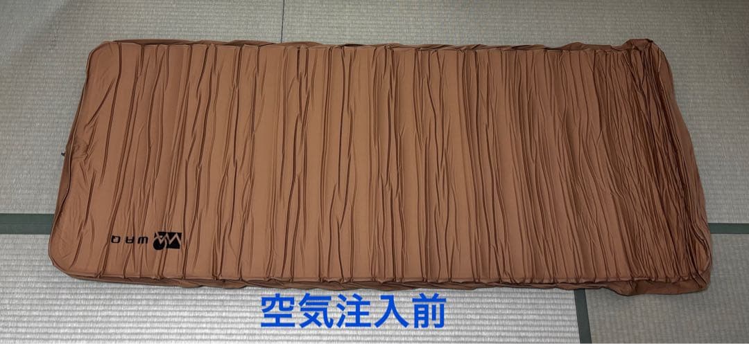 WAQ インフレーターマット厚さ10cm、シングル、専用シーツ付、カラー：タン