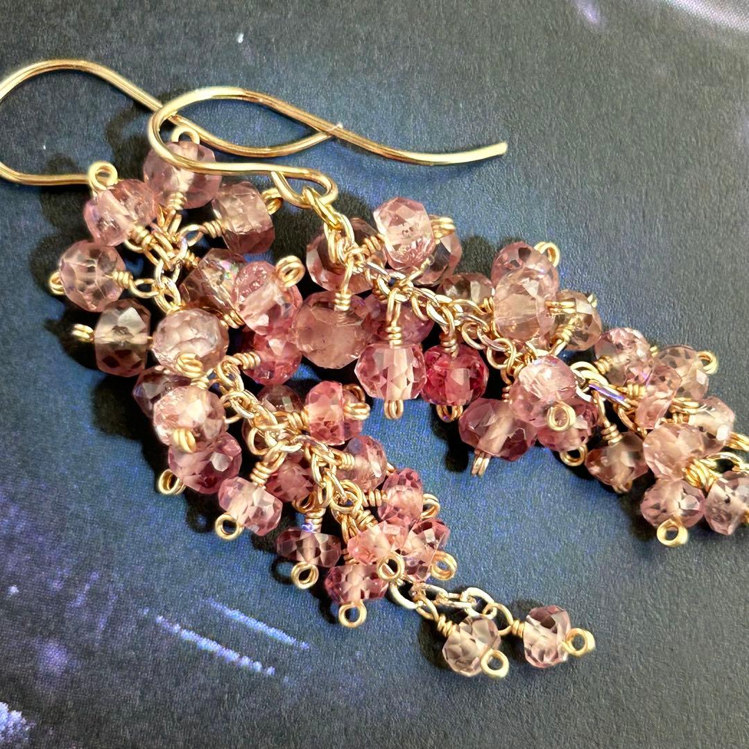 マラヤガーネット　14kgf　天然石ピアス/イヤリング　ドラゴンガーネット