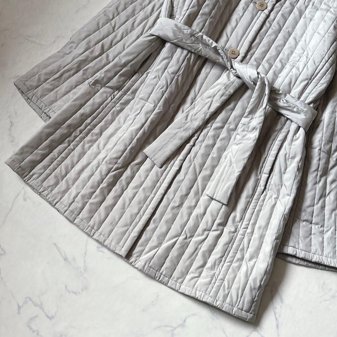 大きいサイズ最高級白タグ【Max Mara】ハイネックベルテット中綿コート　XL