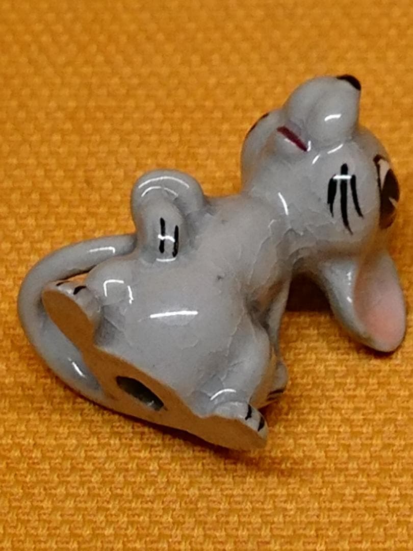 ネズミ　ねこ　陶器　オブジェ　置物　インテリア　工芸品　美術品　A2714