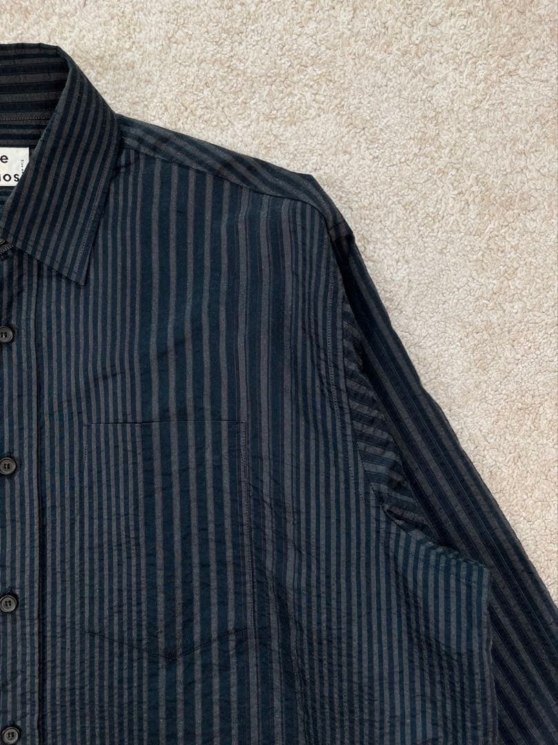 Acne Studios マルチストライプシャツ チャコールグレー 44