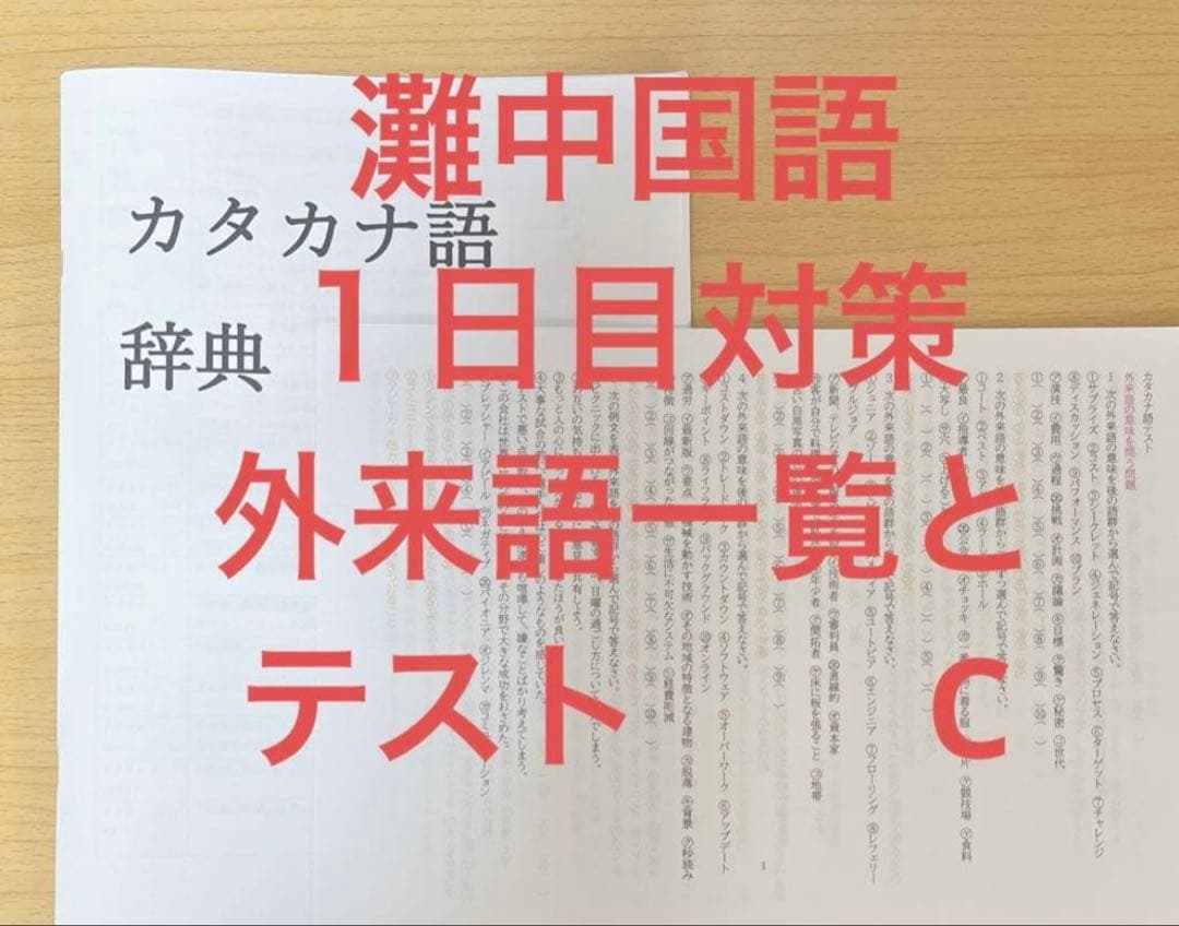 灘中国語対策　ABCDE 国語知識13種+外来語+俳句+漢字パズル+過去問漢字
