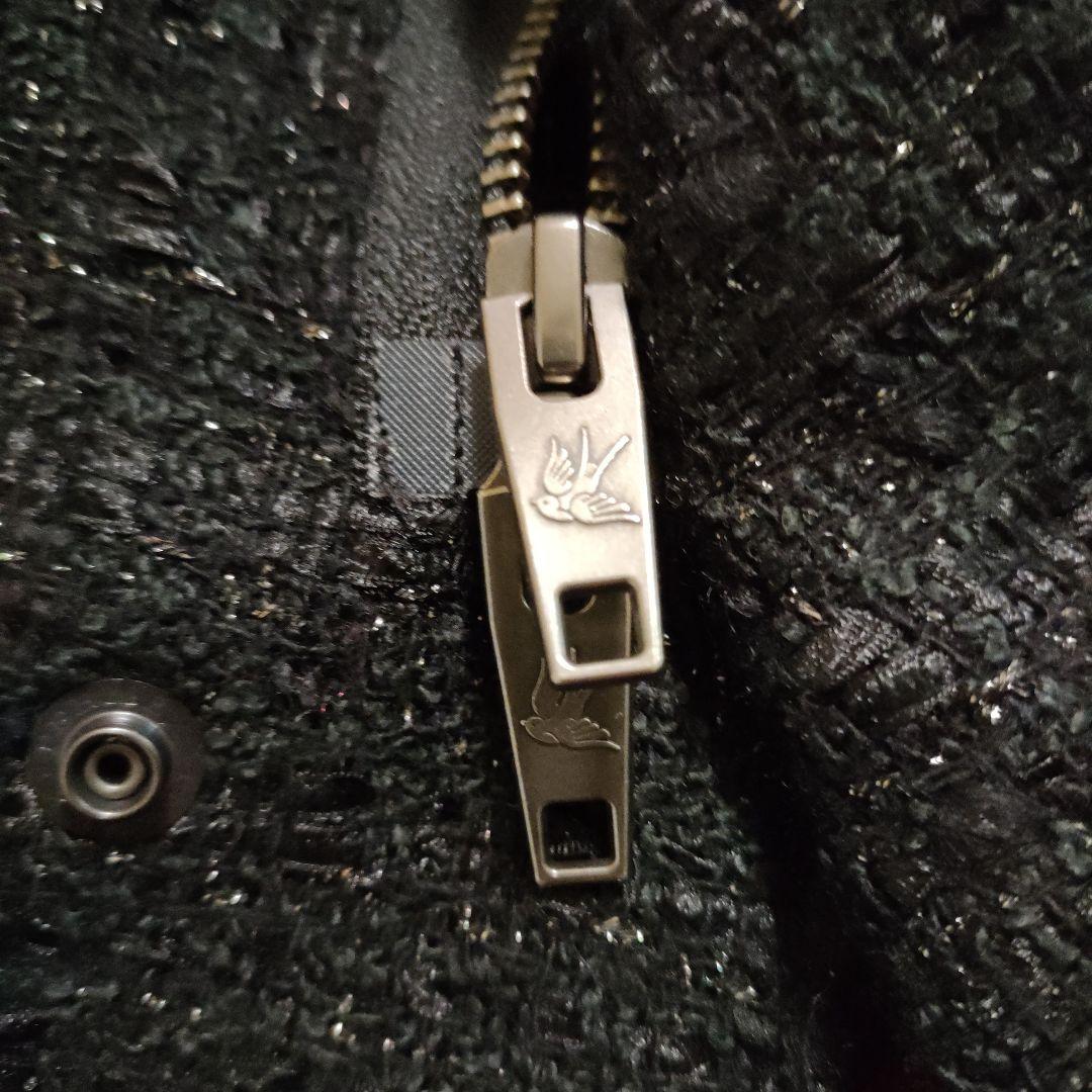 RhodolirioN ツイード ベスト 黒 赤裏地 キラキラ オーバーサイズ