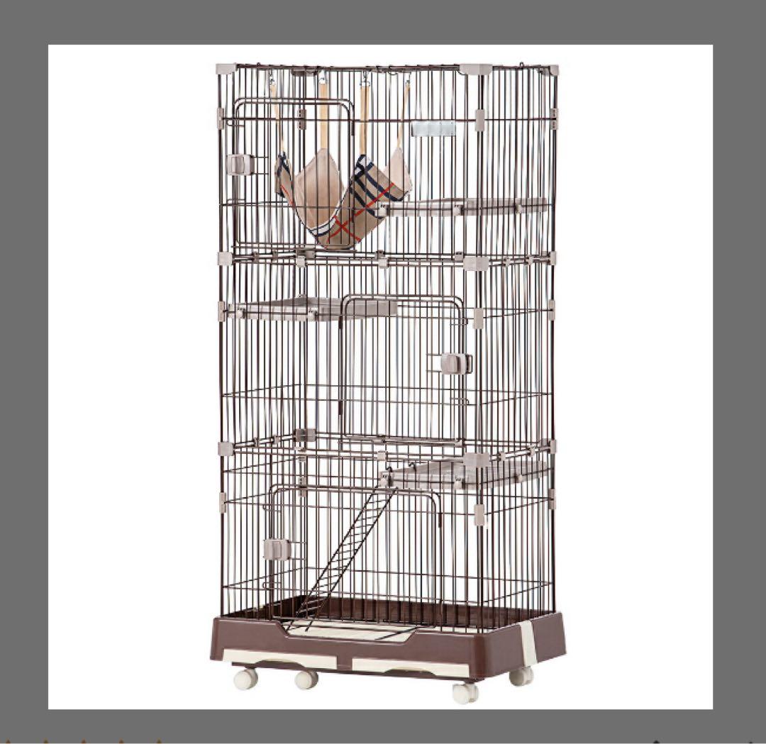 新品　キャットケージ　キャットゲージ　猫用品　ペットケージ　ペット用品　ブラウン