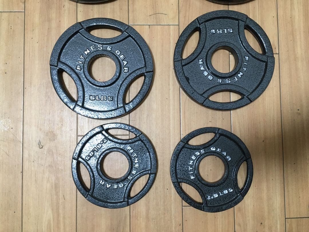 FITNESS GEAR オリンピック プレートセット穴径50mm 計107Kg