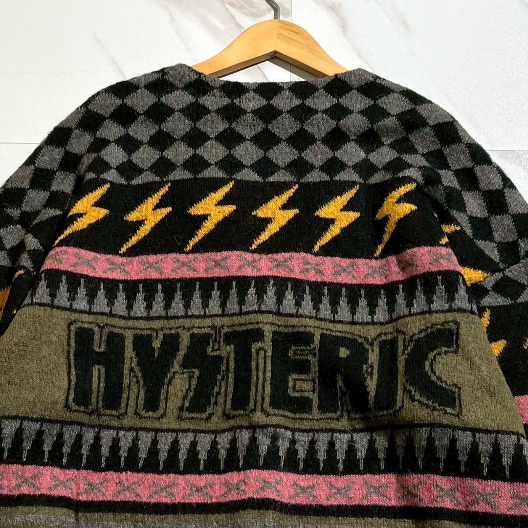 25aw　未使用　ヒステリックグラマー　サンダー柄　モヘア　カーディガン　XL