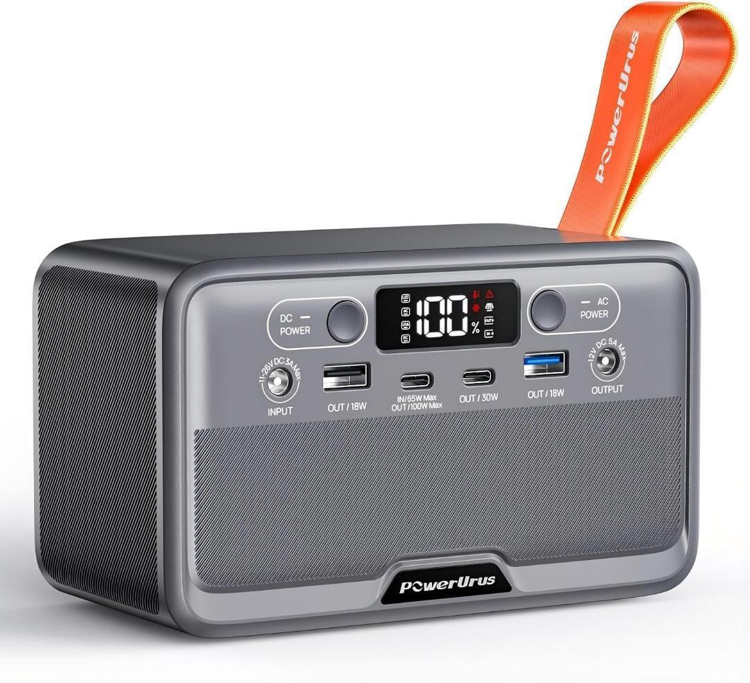 最終価格 ポータブル電源 89.6Wh 小型 キャンプ パススルー機能 7ポート