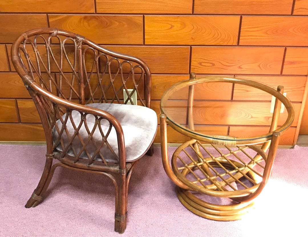 ラタン 籐家具 チェア 1脚 ヴィンテージ 古家具 ビンテージ