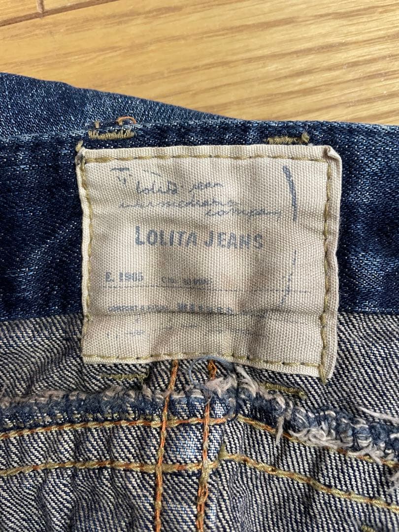 Lolita jeans 奈良美智　ヴィンテージ加工　サガラ刺繍デニム　Sサイズ