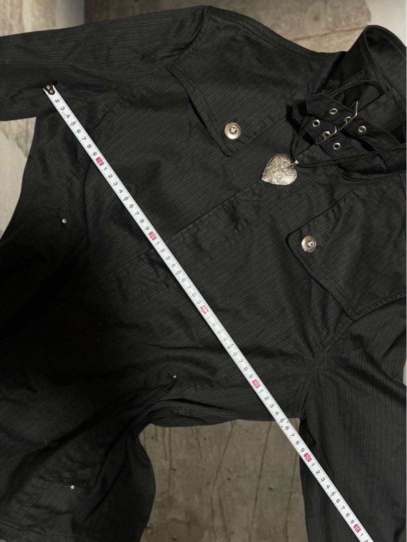 y2k00s当時物　平成ギャルダブルベルトライダース黒ダークコア　ストライプ