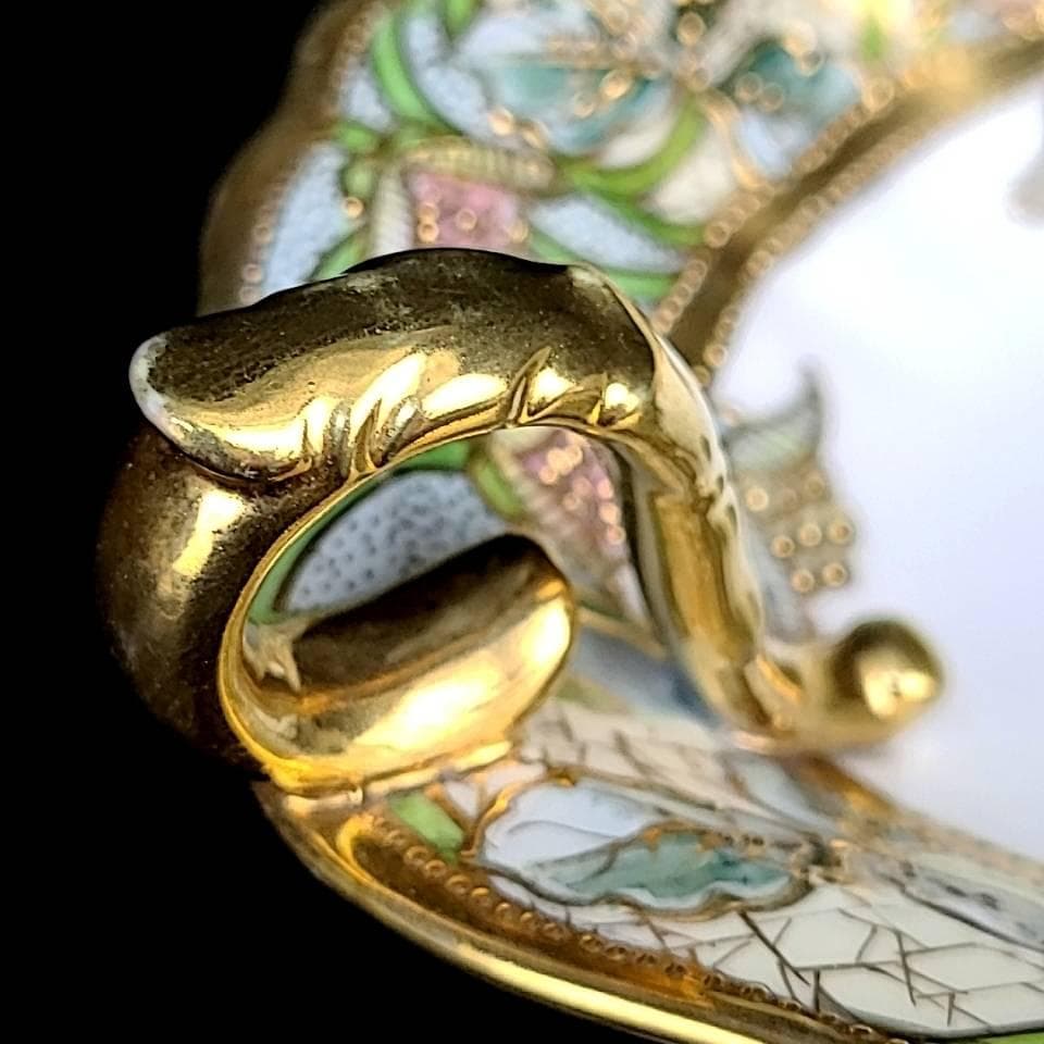 ▽美品▽オールドノリタケ 手付皿　深皿 RCマーク 金彩盛上　金盛花紋