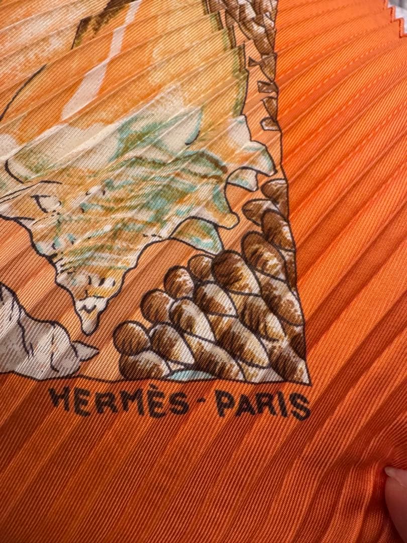 エルメスHERMES プリーツスカーフ Rocaille カレ90