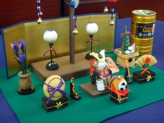 値下！●新品♪高さ37cm ちりめん五月人形 吊るし輪飾り 兜飾り 京都龍虎