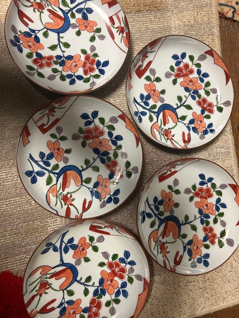 源右衛門　20cm 花柄の皿 5枚セット