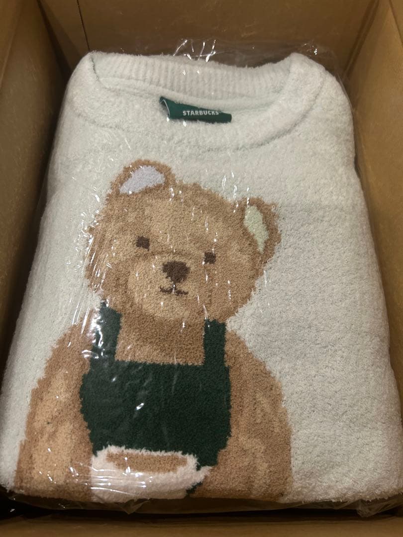 スタバ×ジェラピケ　パウダーベアジャガードプルオーバー ルームウェア