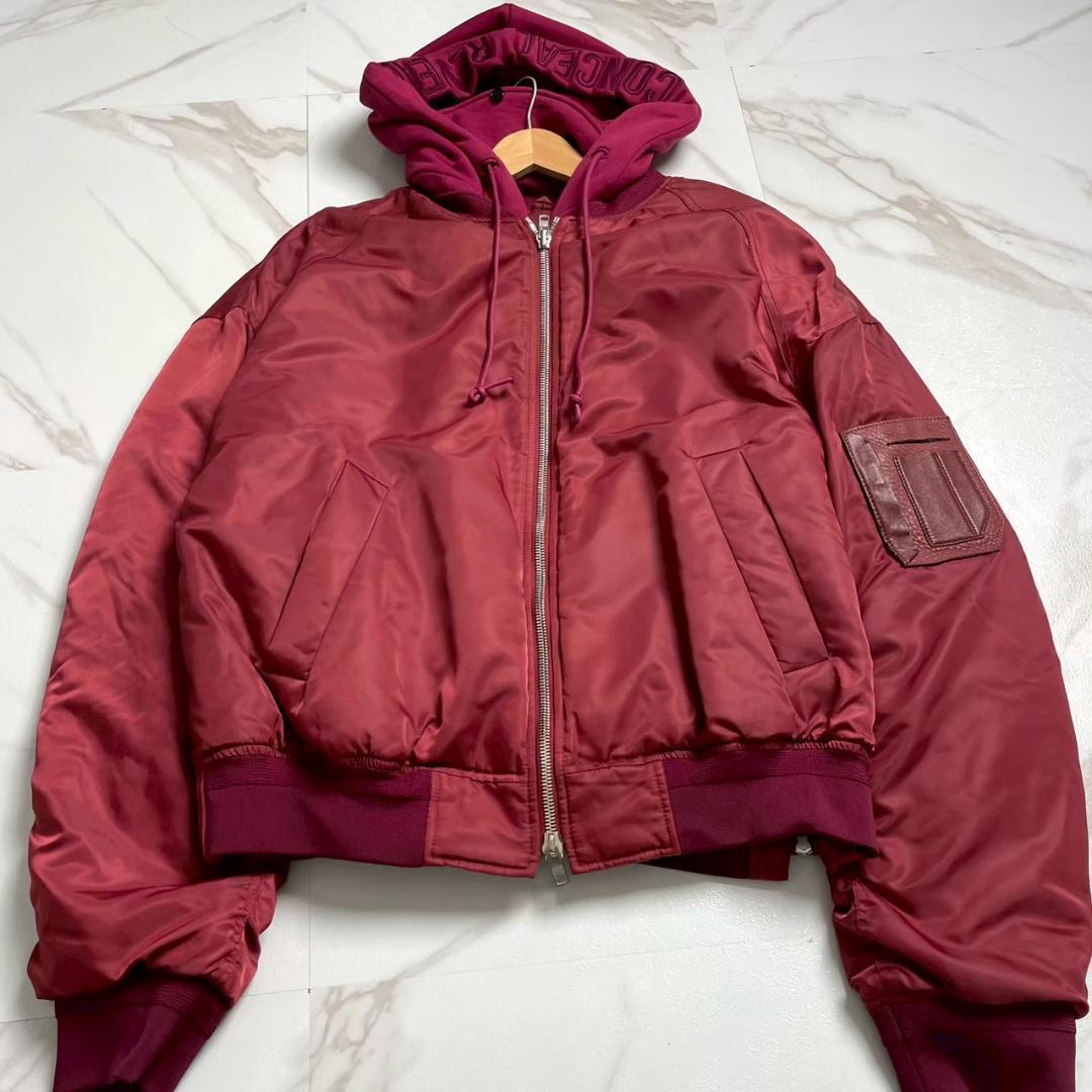 希少　Juun.J　レイヤード　ボンバージャケット　オーバーサイズ　フード　赤