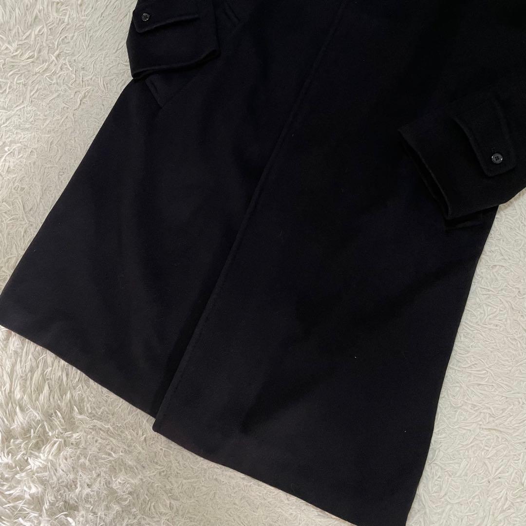 美品 アクアスキュータム カシミヤ100 ロングコート メンズ ネイビー 2XL
