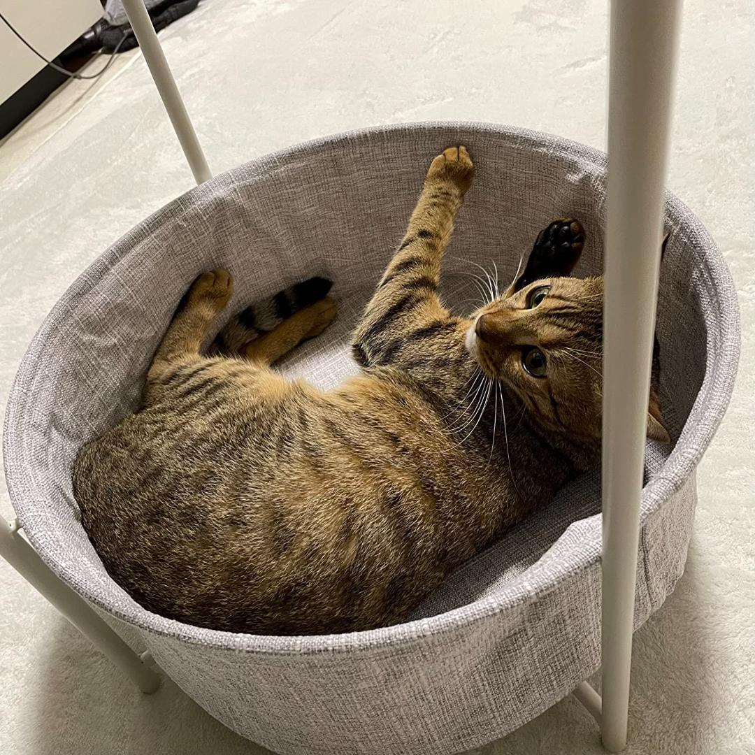 ☆ファブリック　収納付き　サイドテーブル　ラウンド収納付き