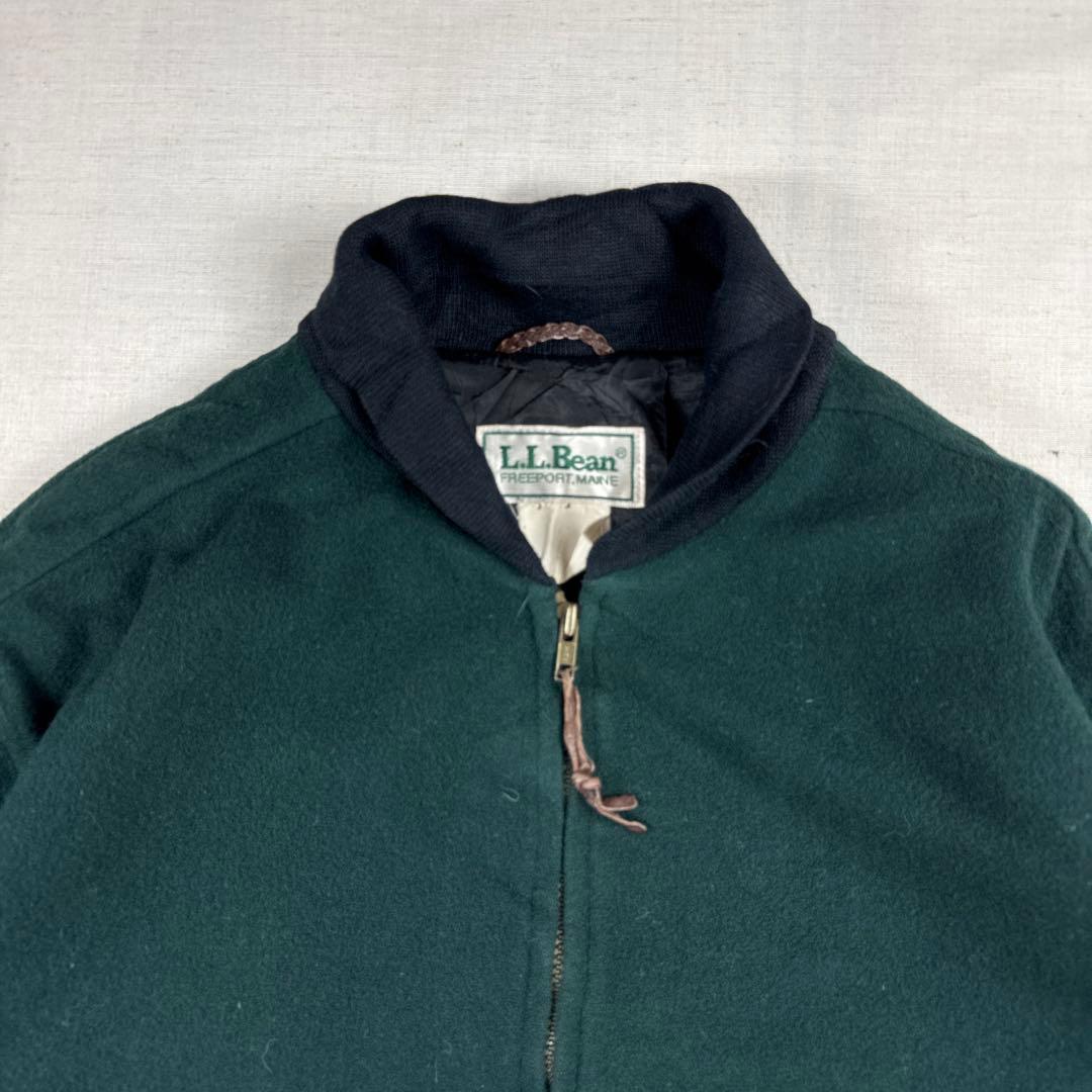 80s USA製 llbean ウール スタジャン スタジアム ジャケット L