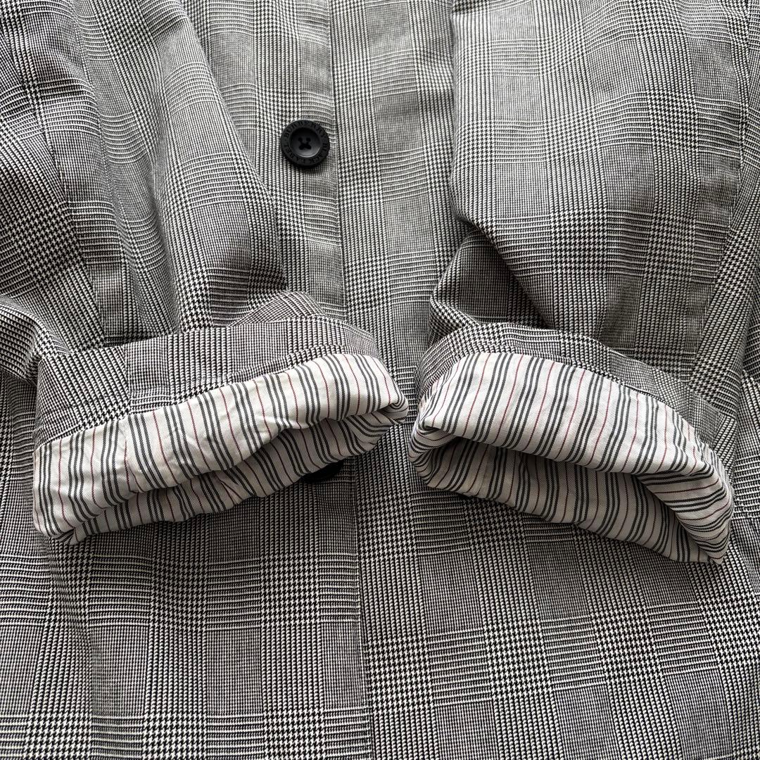 バーバリー　ブラックレーベル　メンズLサイズ　ステンカラーコート　グレンチェック