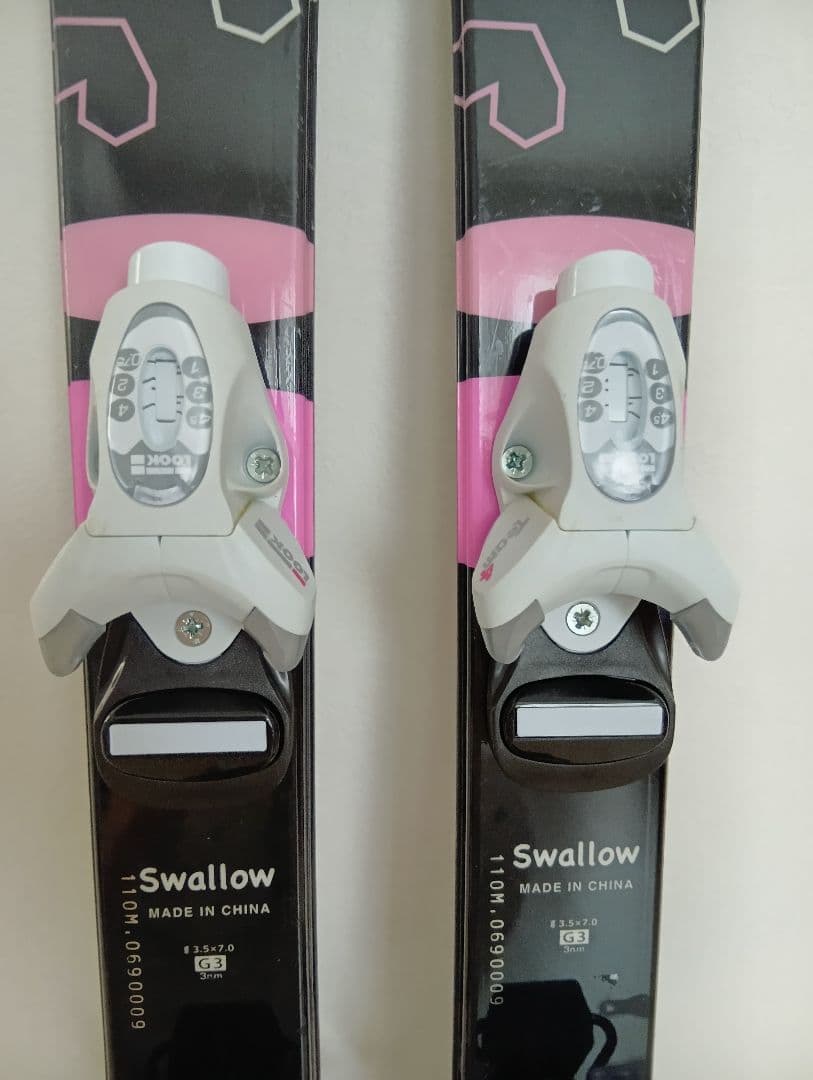 Swallow スキー板 110cm ピンク/ブラック ブーツ ストック セット