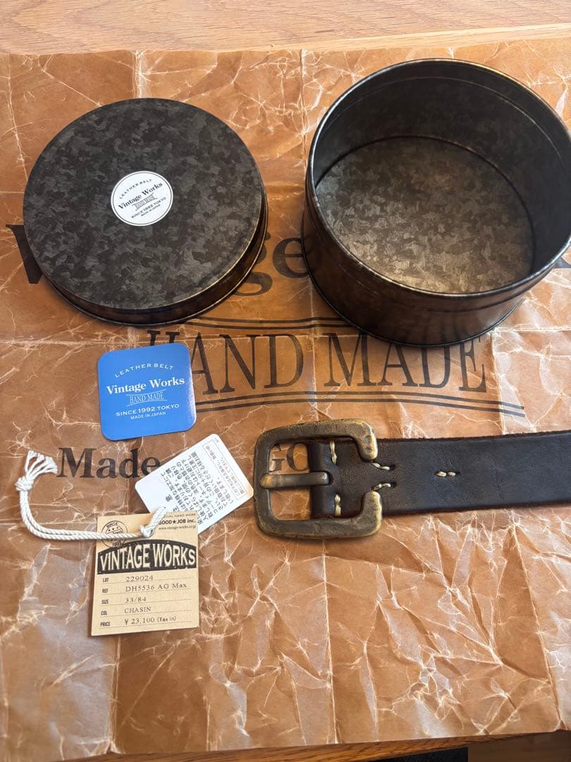 ビンテージワークスベルト 33インチ DH5536 MAX茶芯