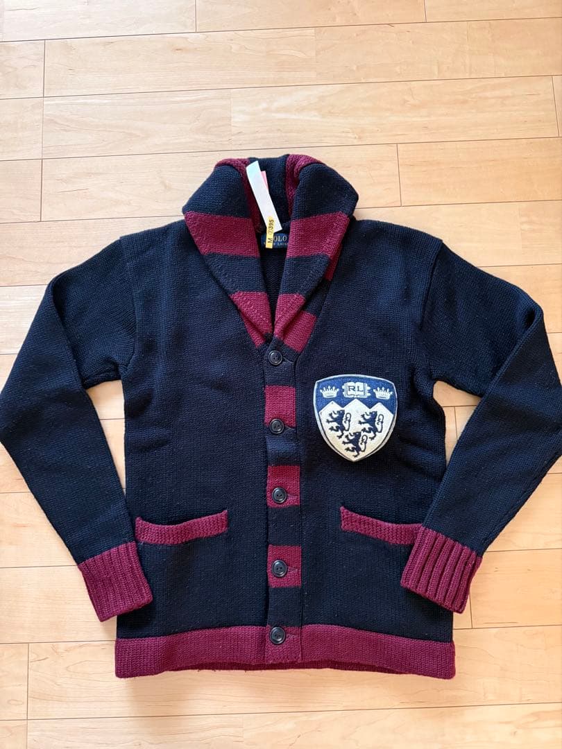 ラルフローレンショールカラーニットジャケット極美品