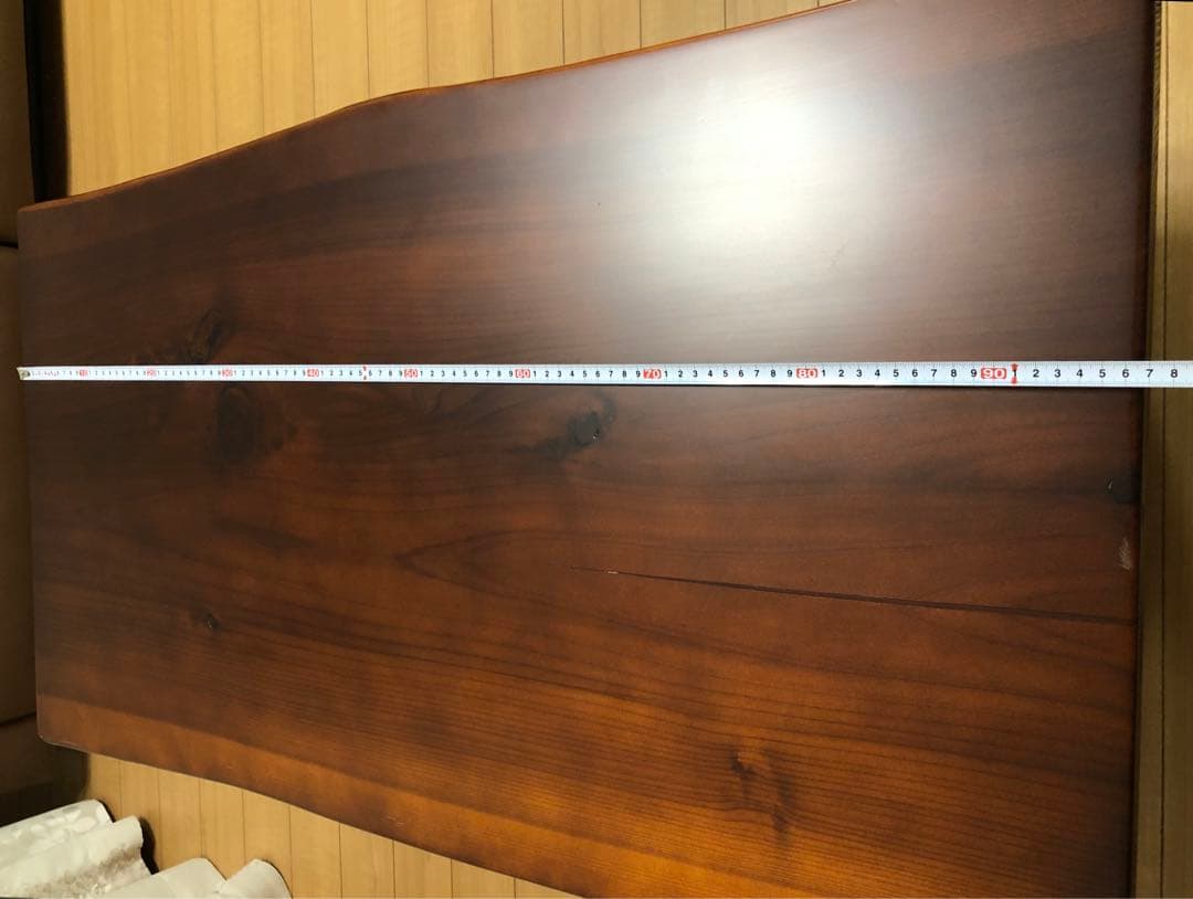 一枚板　ローテーブル　アイアン脚