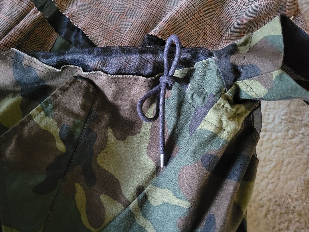 sacai カモフラ グレンチェック MA1 ドッキングブラウス サイズ2