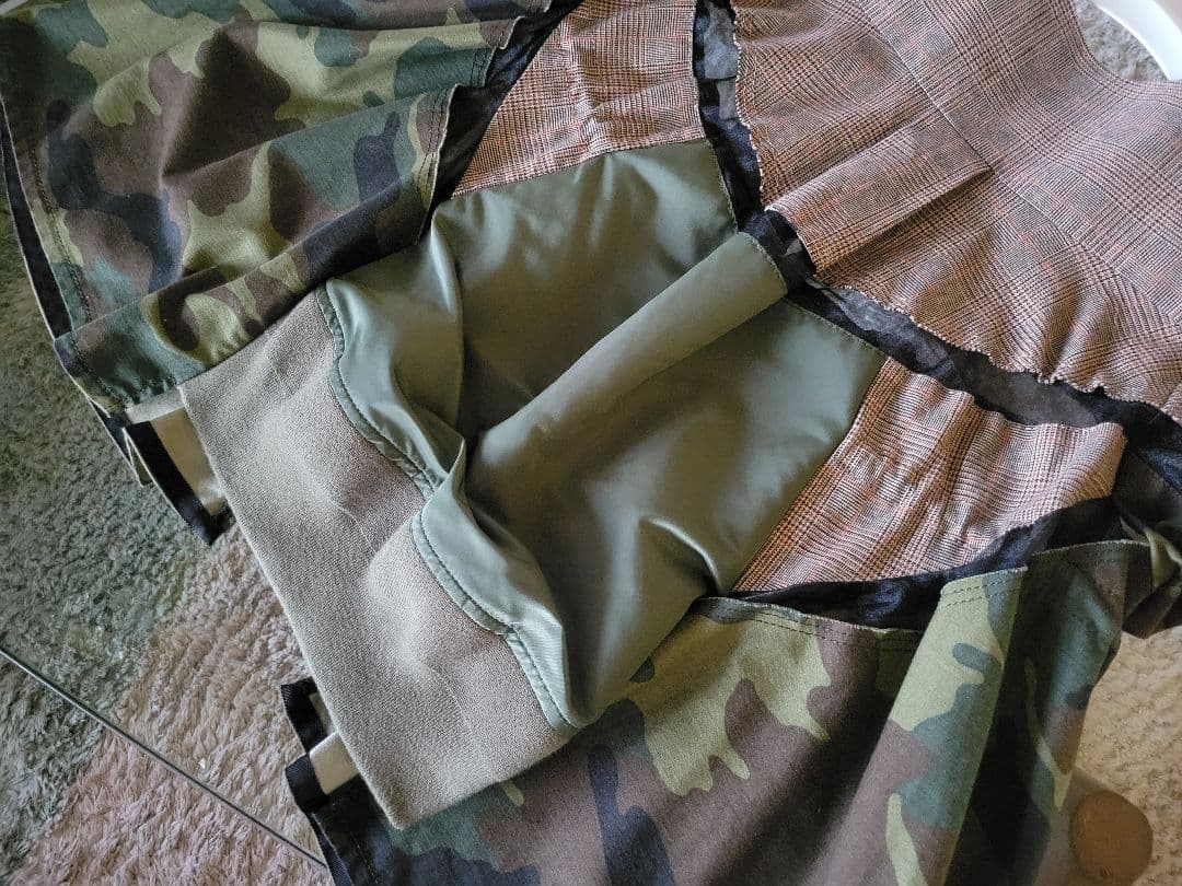 sacai カモフラ グレンチェック MA1 ドッキングブラウス サイズ2