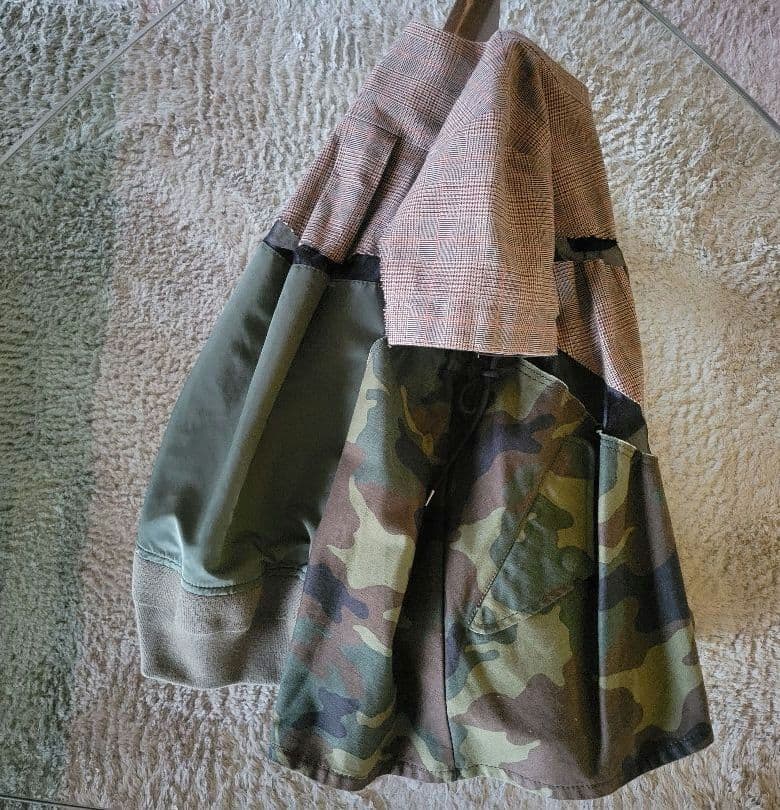 sacai カモフラ グレンチェック MA1 ドッキングブラウス サイズ2