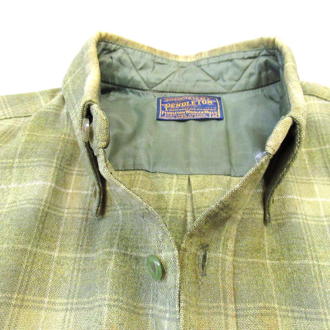 りょうちん 50S PENDLETON オンブレ 半袖ウールシャツ M