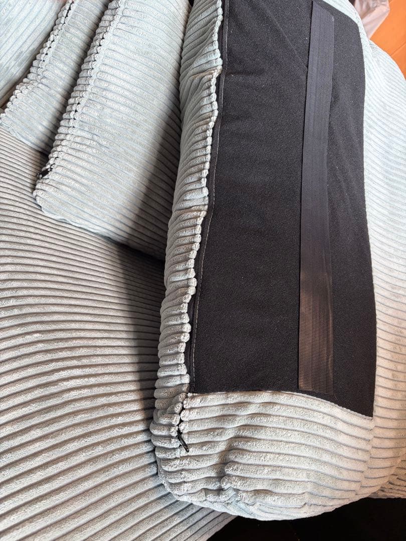 西海岸、北欧、南国、ハワイ系2人、3人掛けコーデュロイソファ希少水色　定価12万