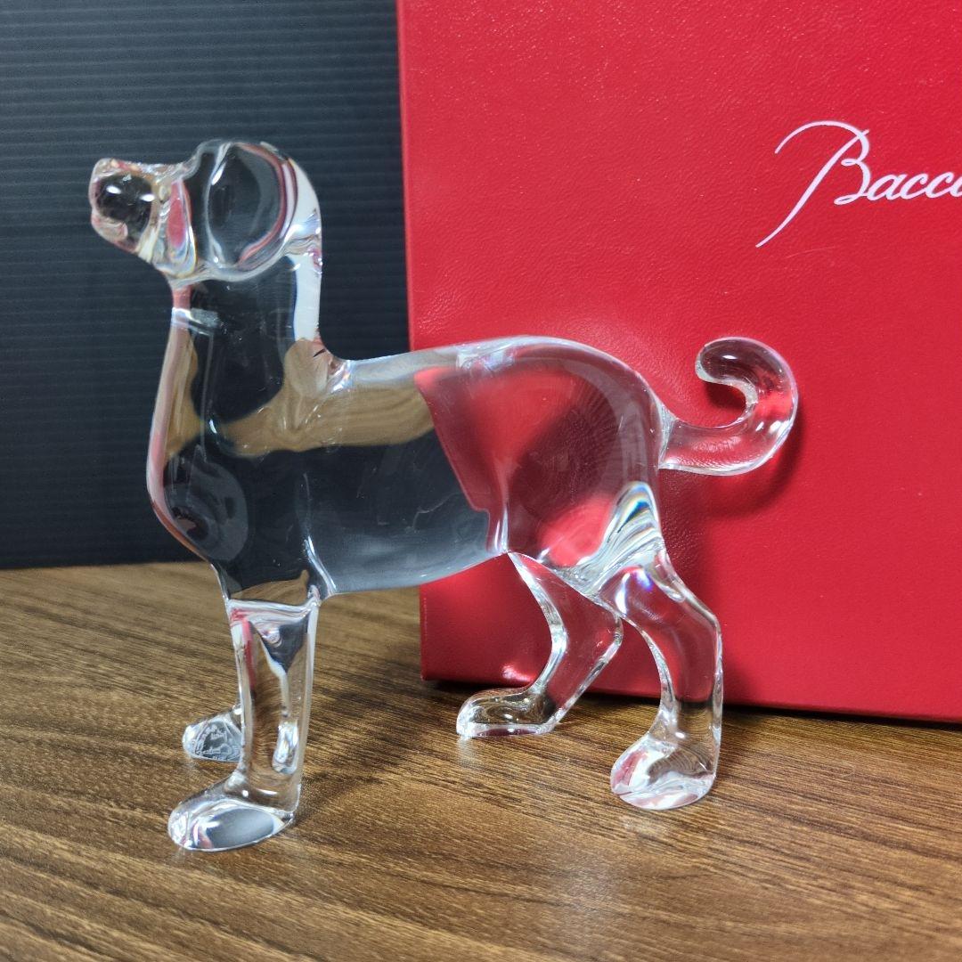 （美品） Baccarat バカラ クリスタル フィギュリン 犬 いぬ