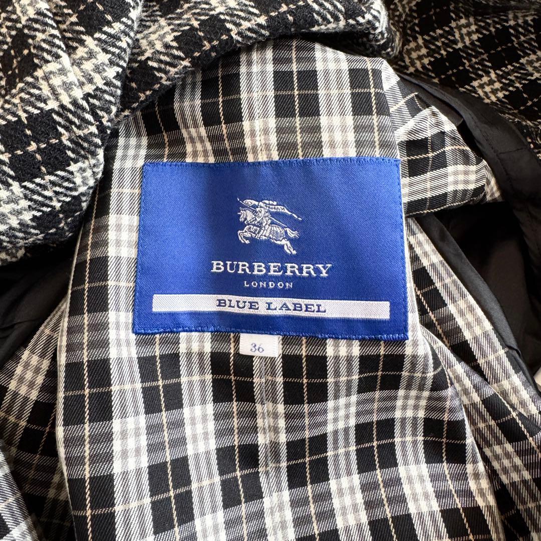 美品　バーバリーブルーレーベル　トレンチコート　ノバチェック　ライナー　黒　S