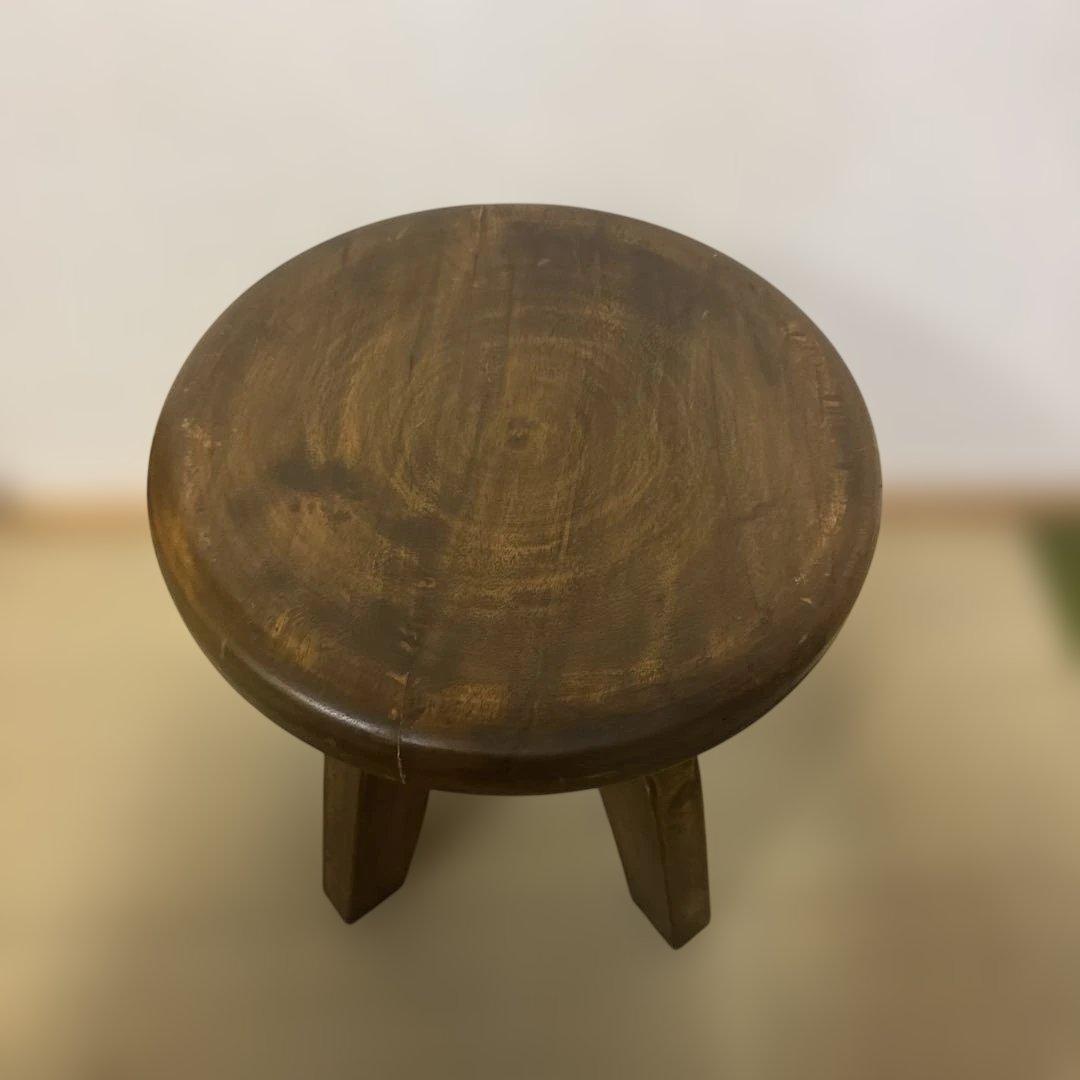 【EJ001】アンティーク　スツール　丸椅子　ヴィンテージ　木製　椅子