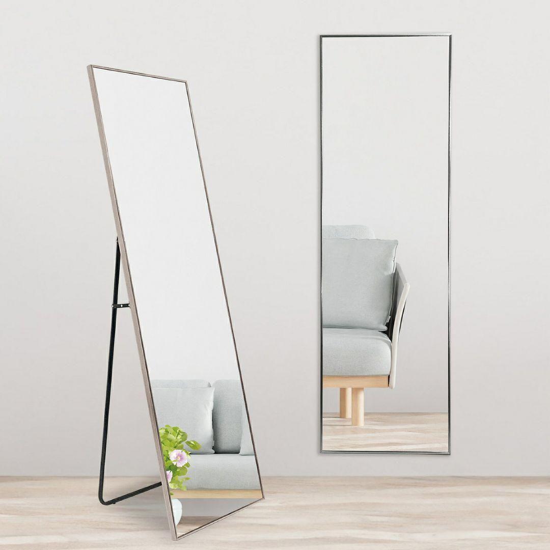 スタンドミラー 150cmx40cm 全身鏡 シルバー 1422