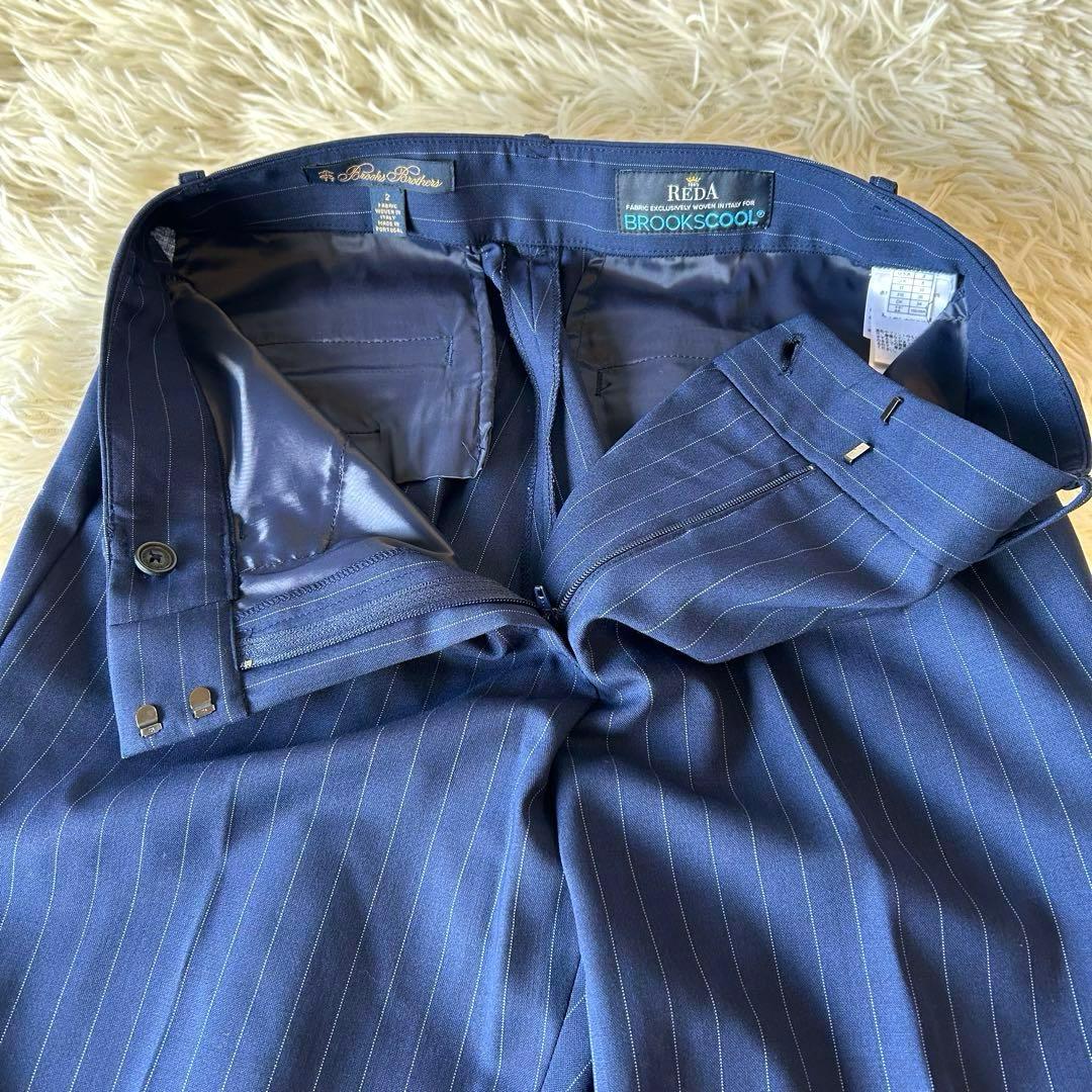 最高級　BrooksBrothers×REDA ストライプ　パンツスーツ M 紺