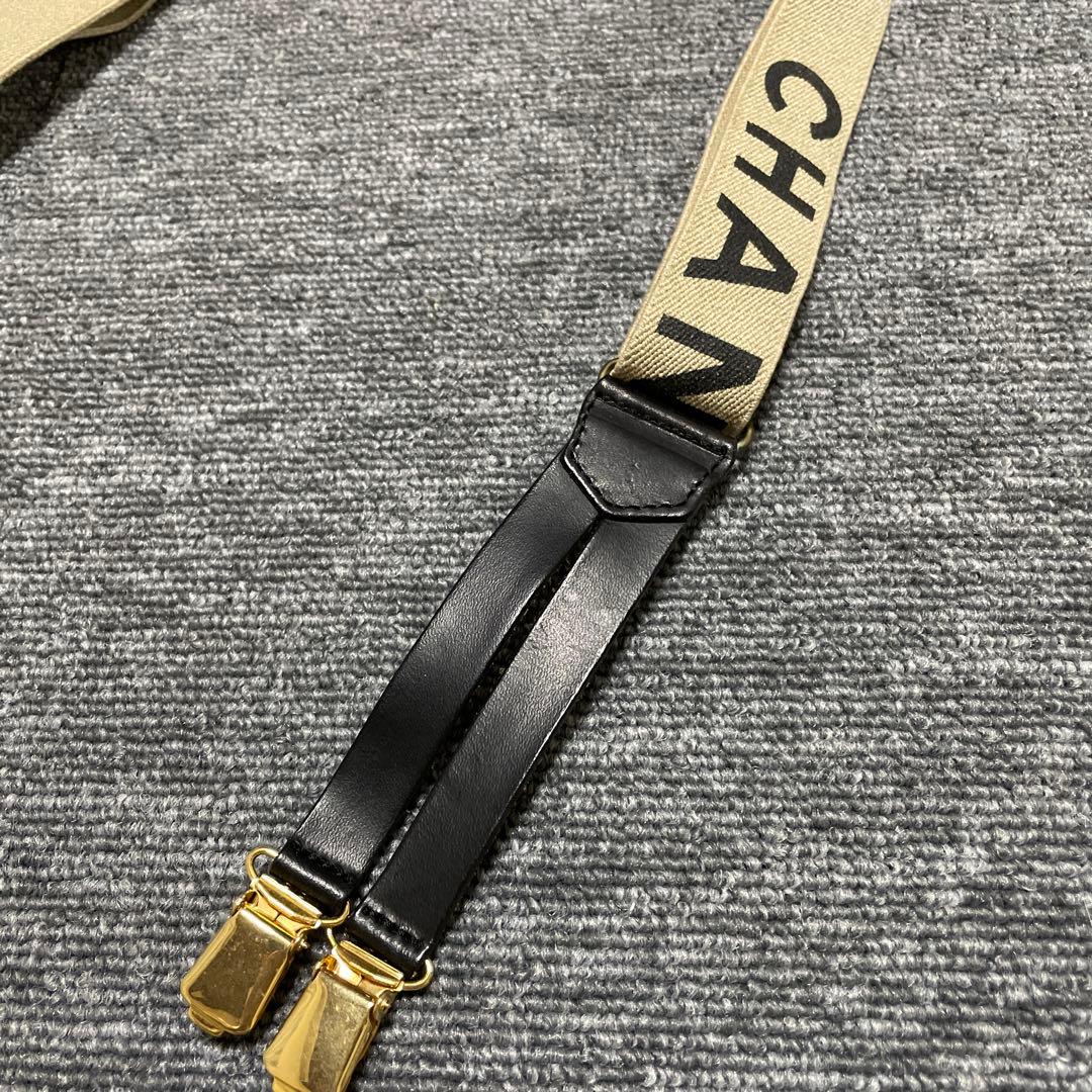 vintage CHANEL サスペンダー ベージュと黒
