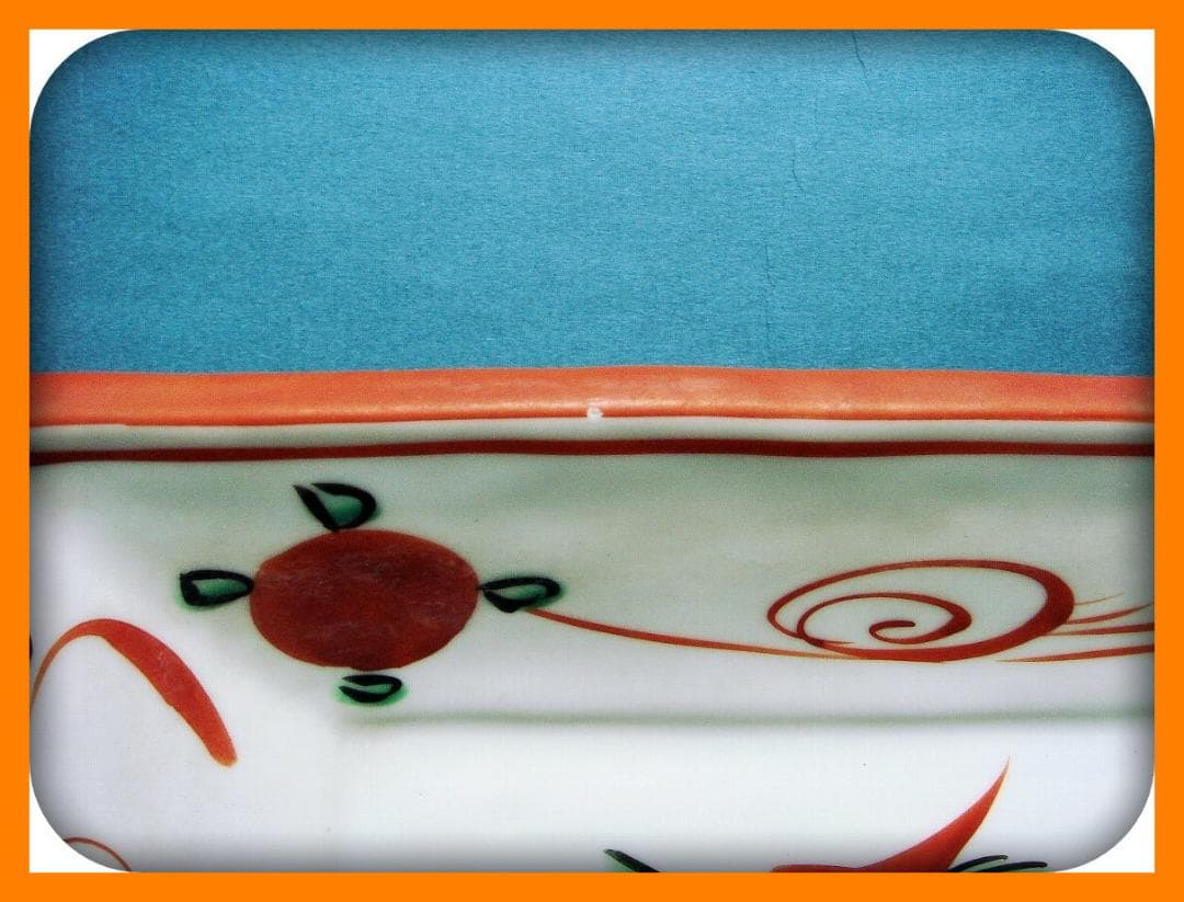 778『呉須赤絵 鳳凰 角皿』　/骨董品 古美術 古玩 アンティーク