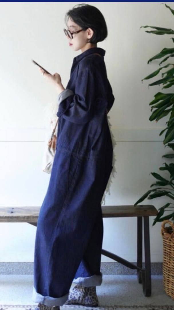 ジャーナルスタンダードラックス　8OZデニム テーパーオールインワン