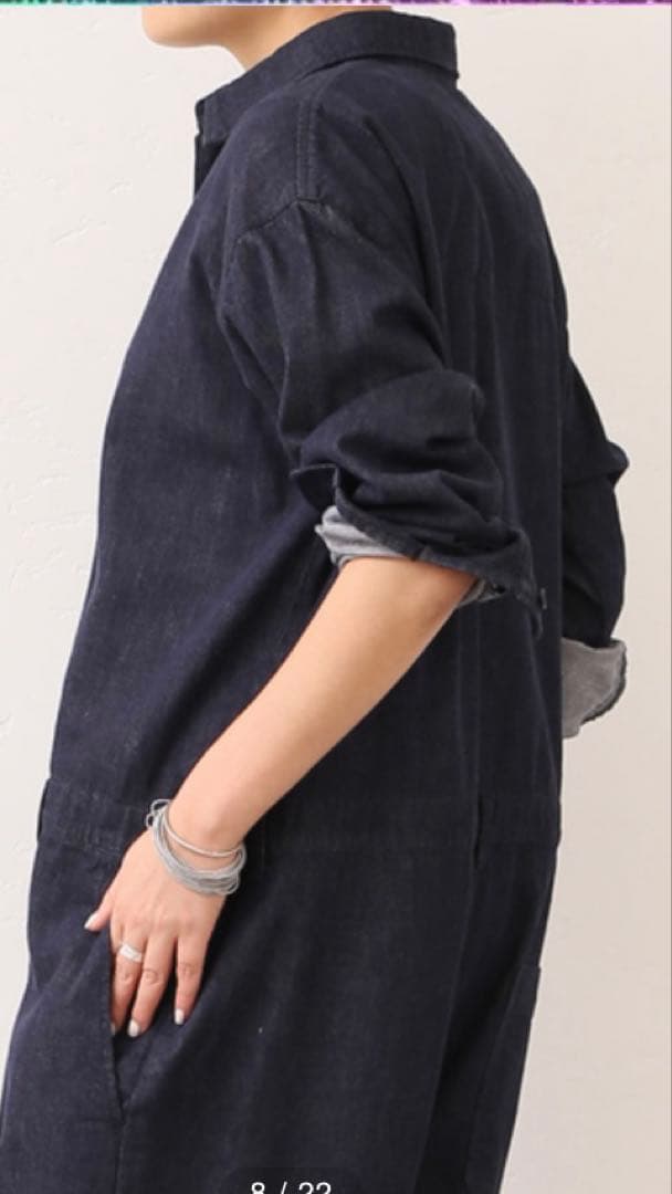 ジャーナルスタンダードラックス　8OZデニム テーパーオールインワン