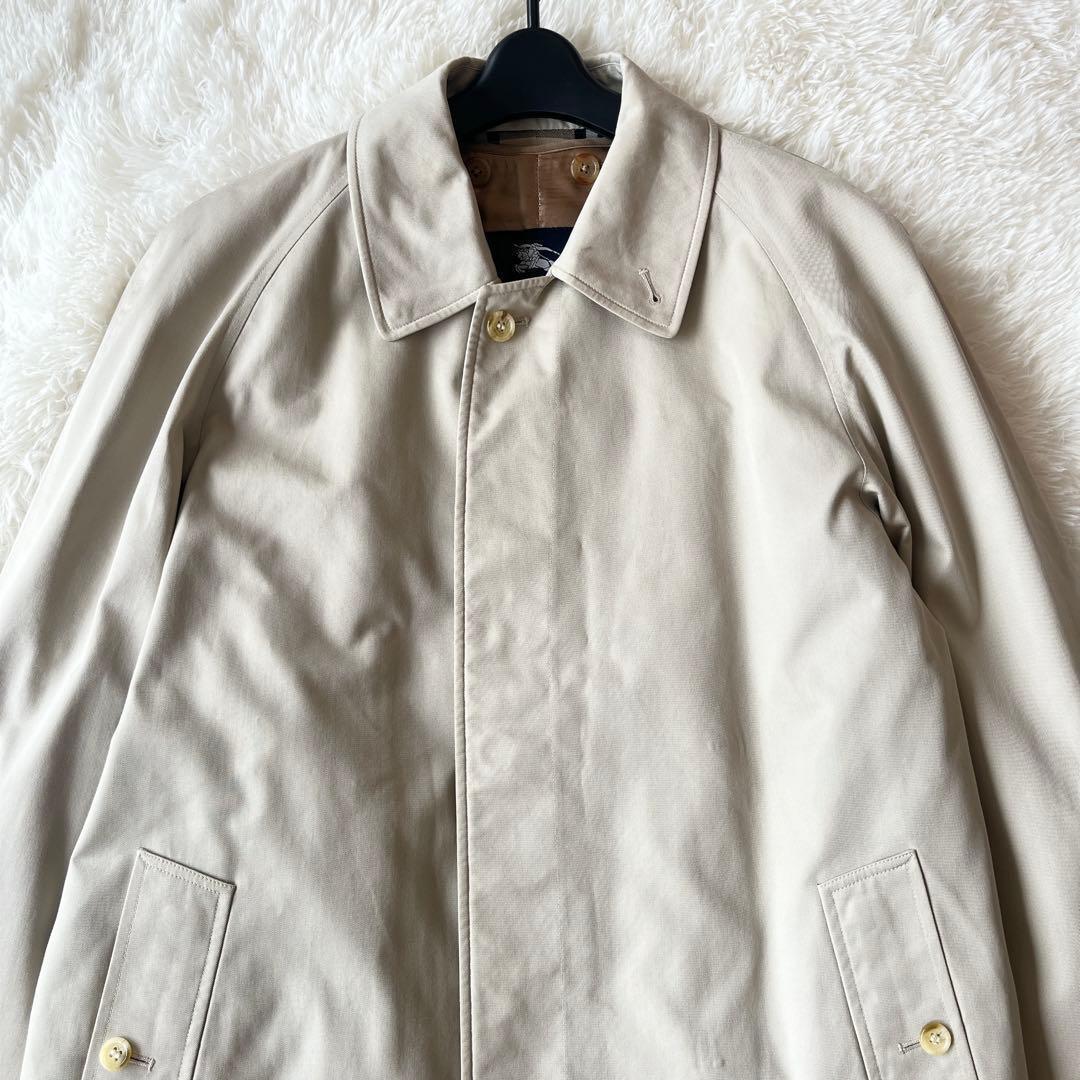 美品　英国製　バーバリー　ステンカラーコート　　ライナー付き　ノバチェック　比翼