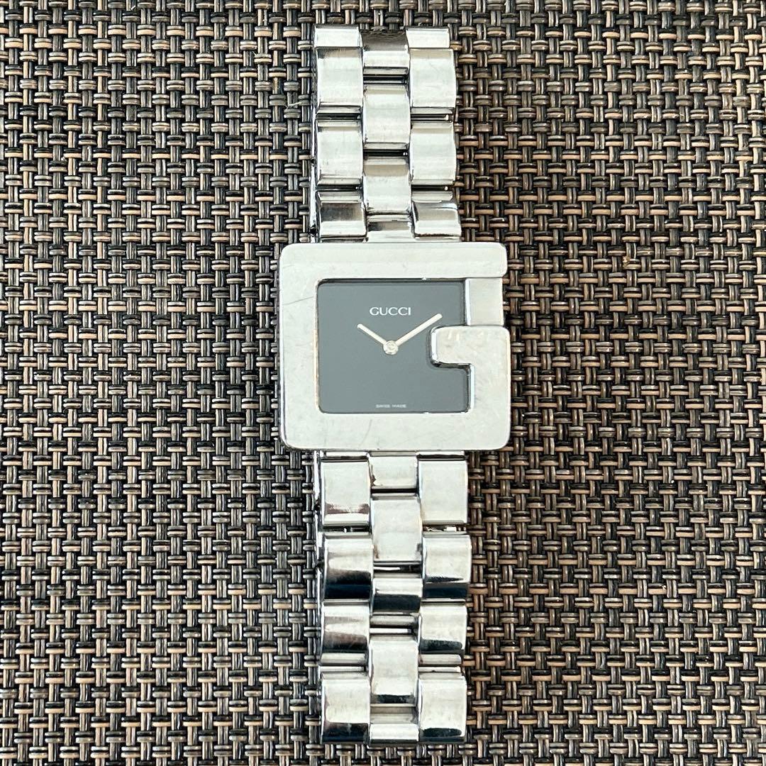 GUCCI 3600M メンズ腕時計 Gロゴスクエア クォーツ 中古