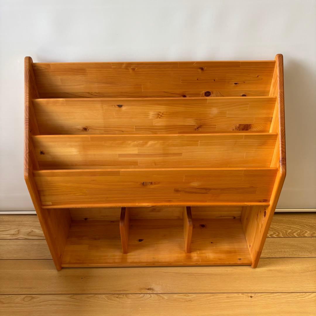 少し大きな絵本棚 なかよしライブラリー 国産品　天然ひのき